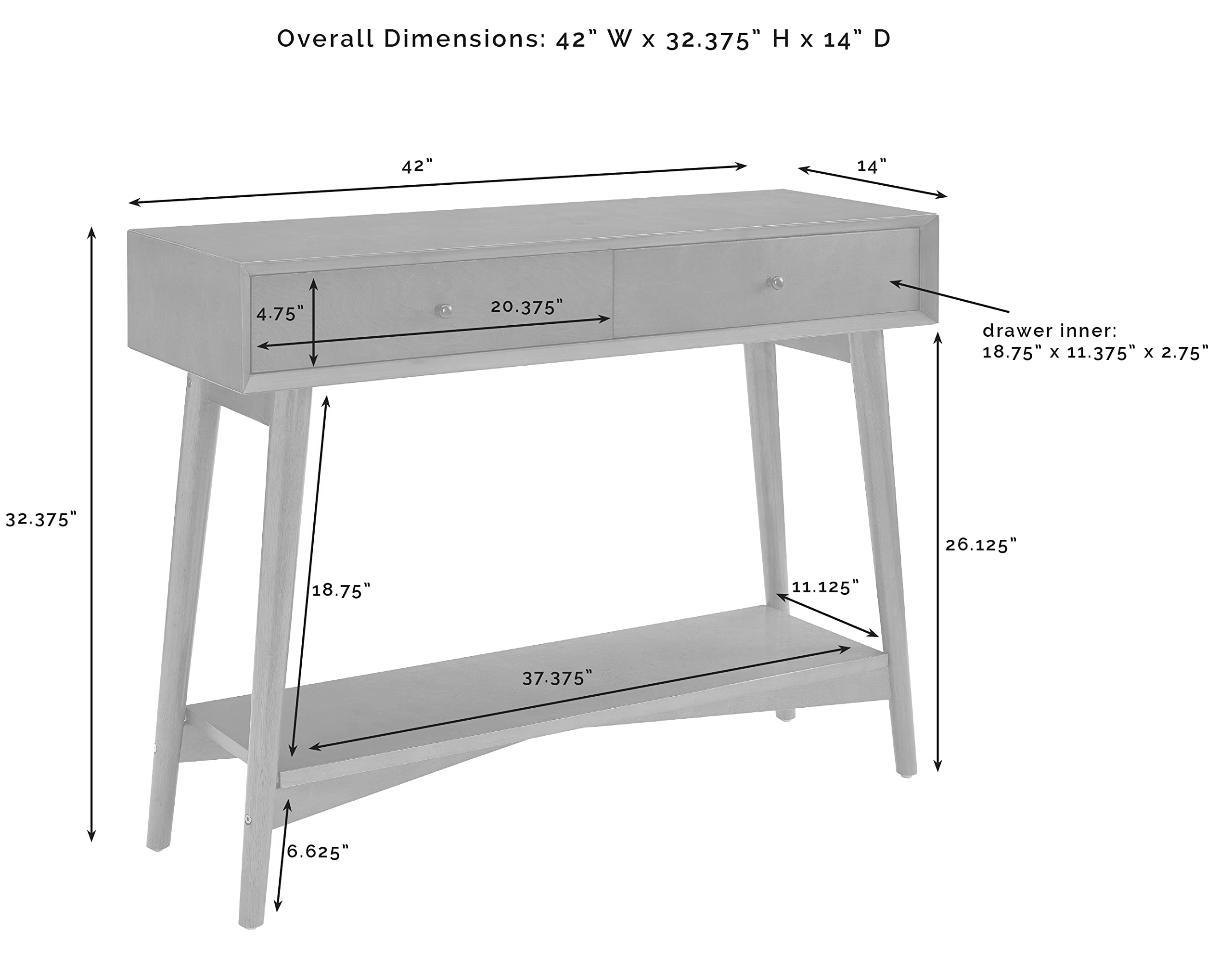 Crosley Furniture Landon Sofa Console Table with Drawers and Shelf for Hall, Entryway, or Living Room, Acorn - Image 3