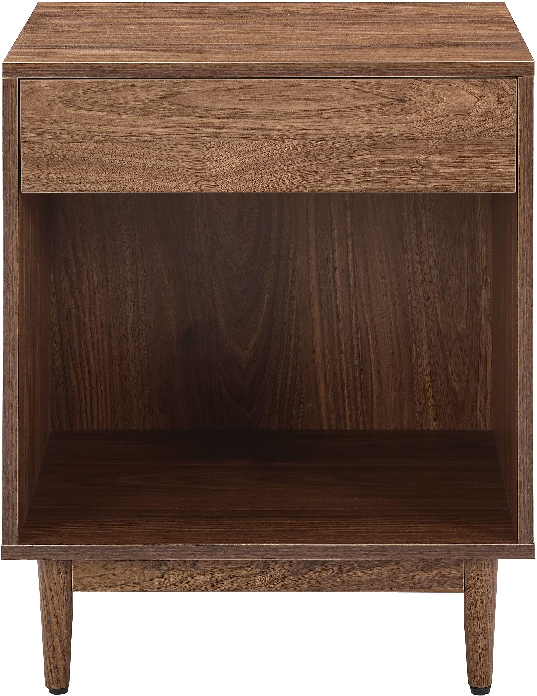 Crosley Furniture Liam End Table and Record Player Stand with Storage for Vinyl Records, Walnut - Image 4