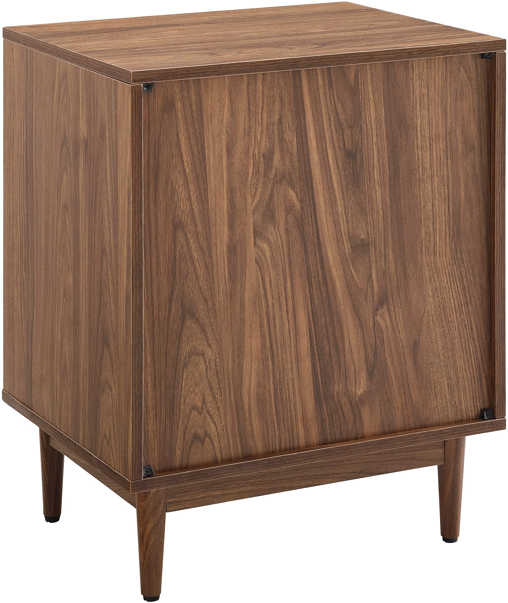 Crosley Furniture Liam End Table and Record Player Stand with Storage for Vinyl Records, Walnut - Image 5
