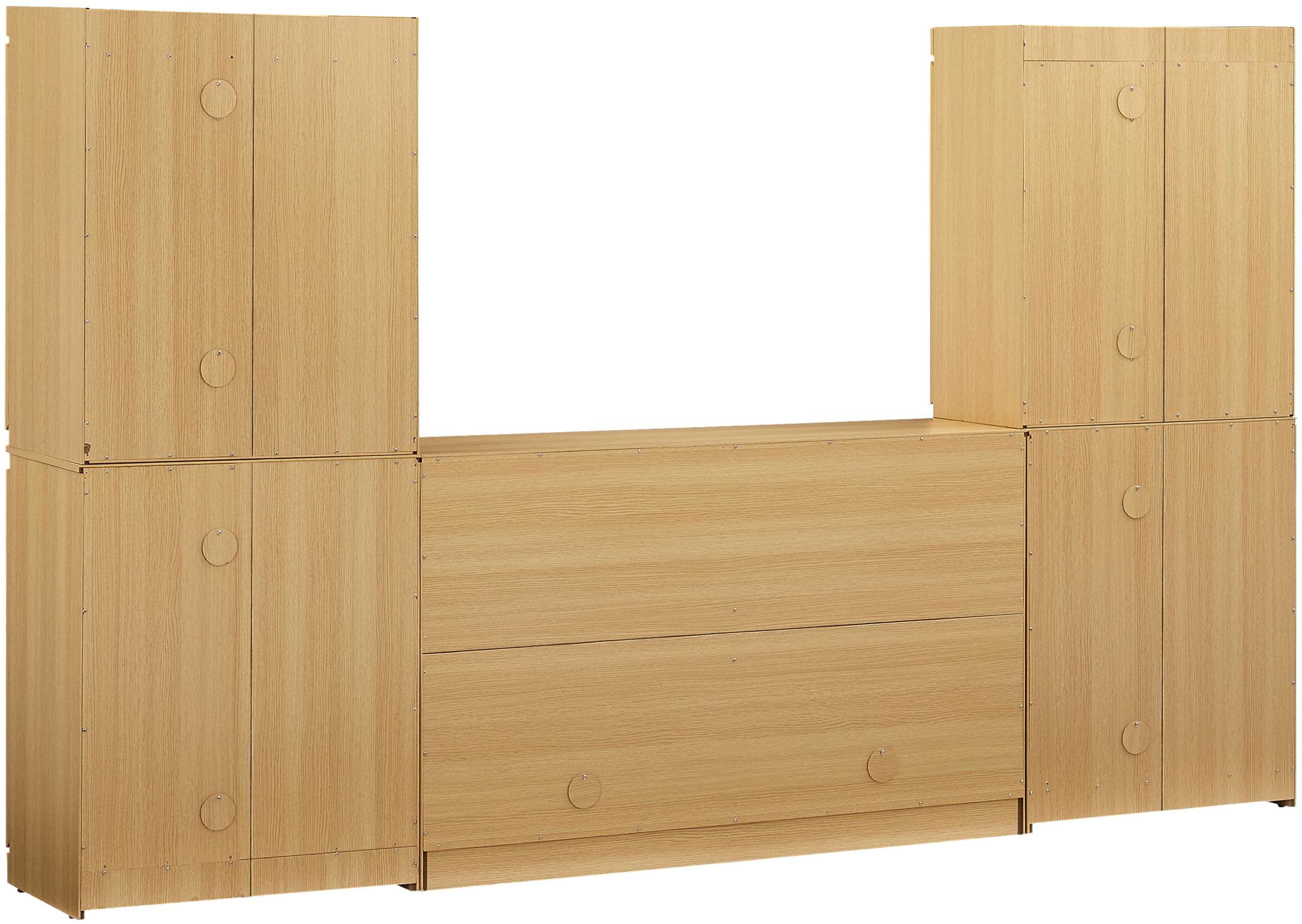 Crosley Furniture Marco 3-Piece Modern Entertainment Center, TV Stand Console, Storage Cabinets and Shelves, Ash - Image 3