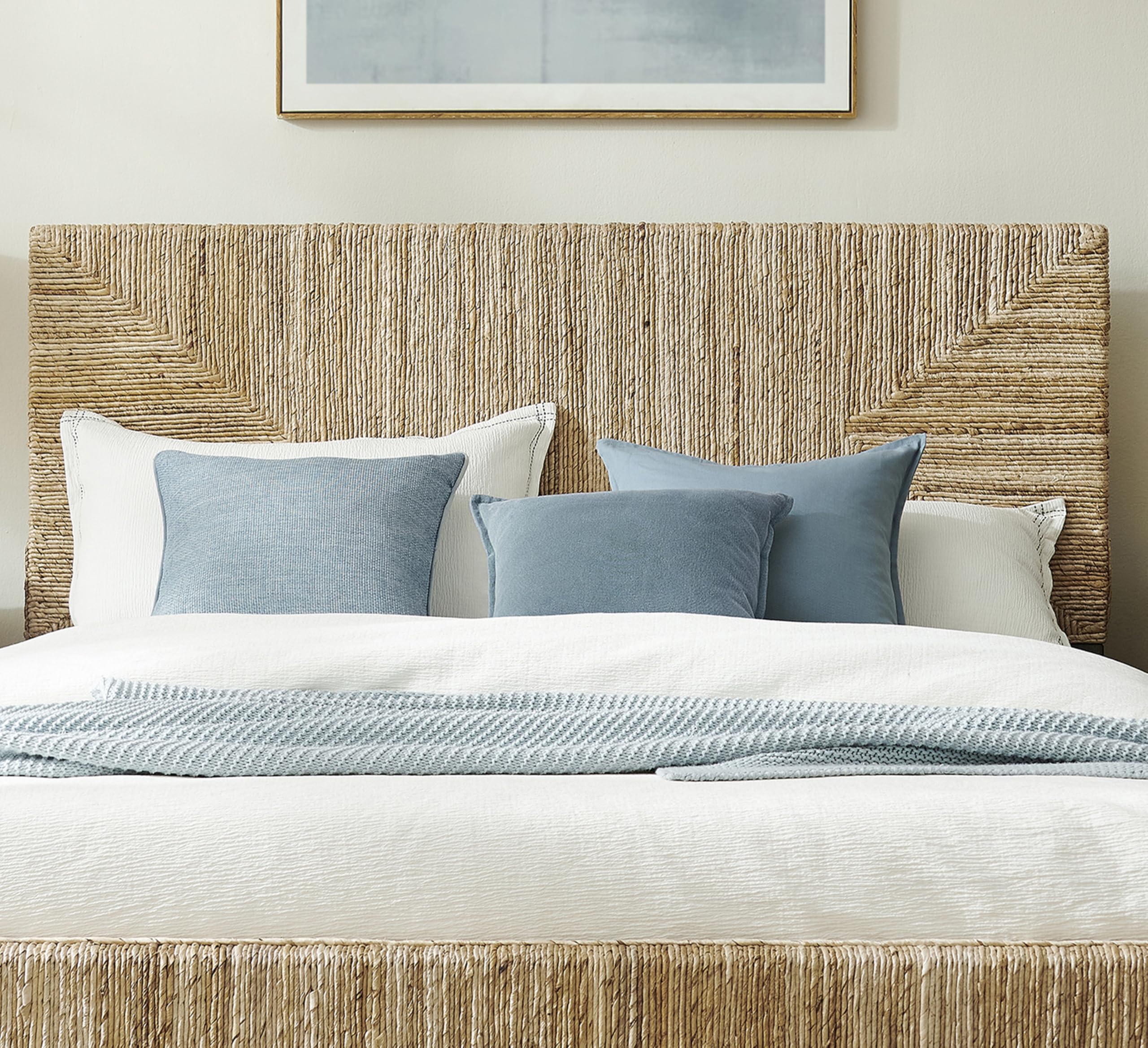 Crosley Furniture Marella Handwoven Natural Fiber Rattan Headboard for Queen Size Bed, Banana Leaf - Image 6