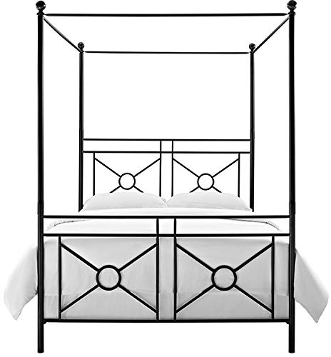 Crosley Furniture Montgomery Canopy Bed Set, Black, Queen - Image 4