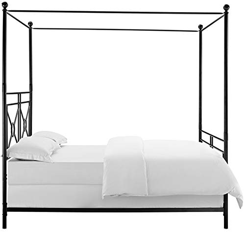 Crosley Furniture Montgomery Canopy Bed Set, Black, Queen - Image 5