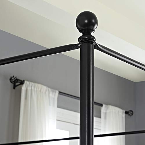 Crosley Furniture Montgomery Canopy Bed Set, Black, Queen - Image 9