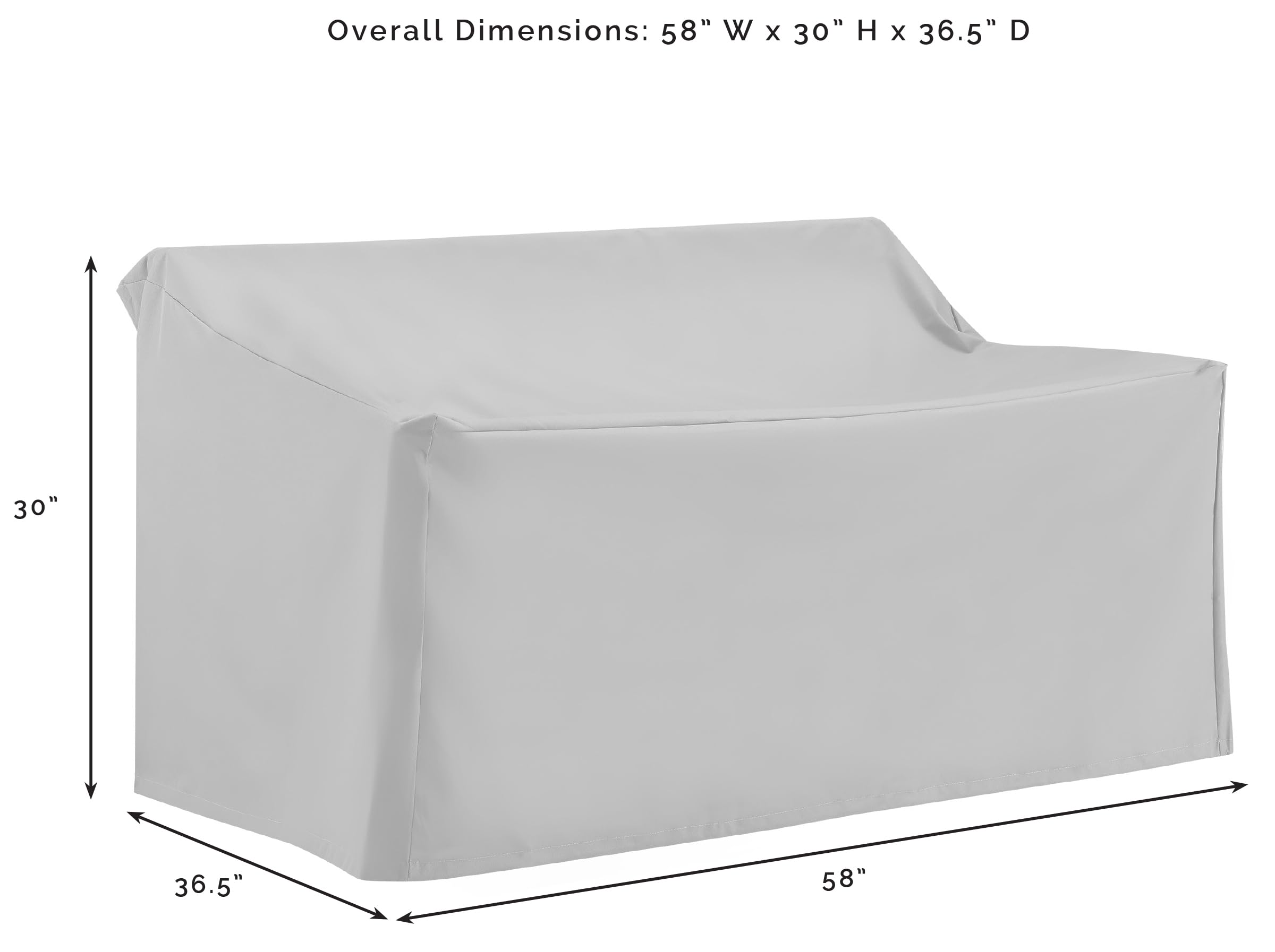 Crosley Furniture Patio Furniture Covers, Waterproof 3-Piece Outdoor Sectional Loveseat Cover Set, Gray - Image 5