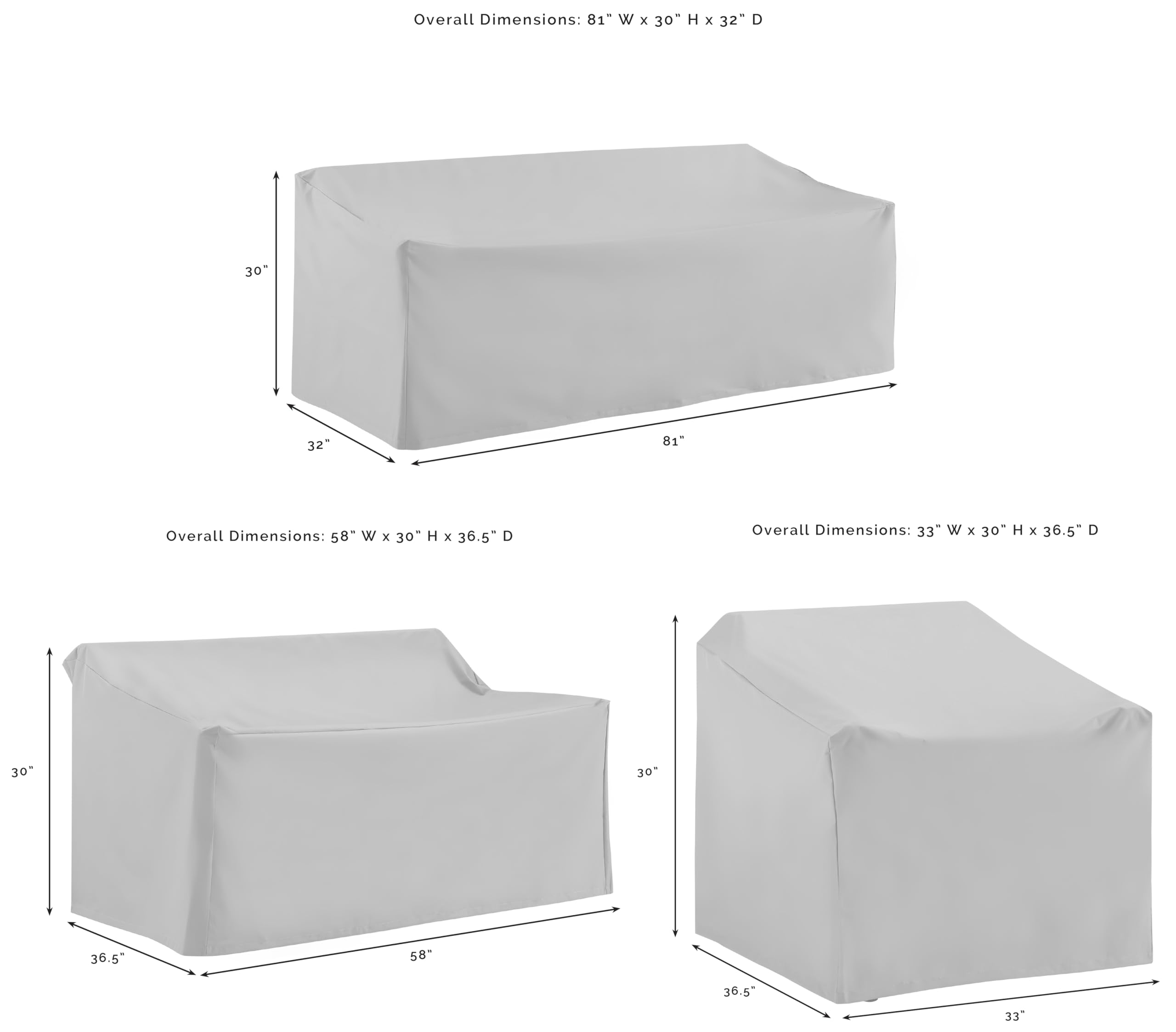 Crosley Furniture Patio Furniture Covers, Waterproof 3-Piece Cover Set for Outdoor Sectional Sofa Sets, Tan - Image 5