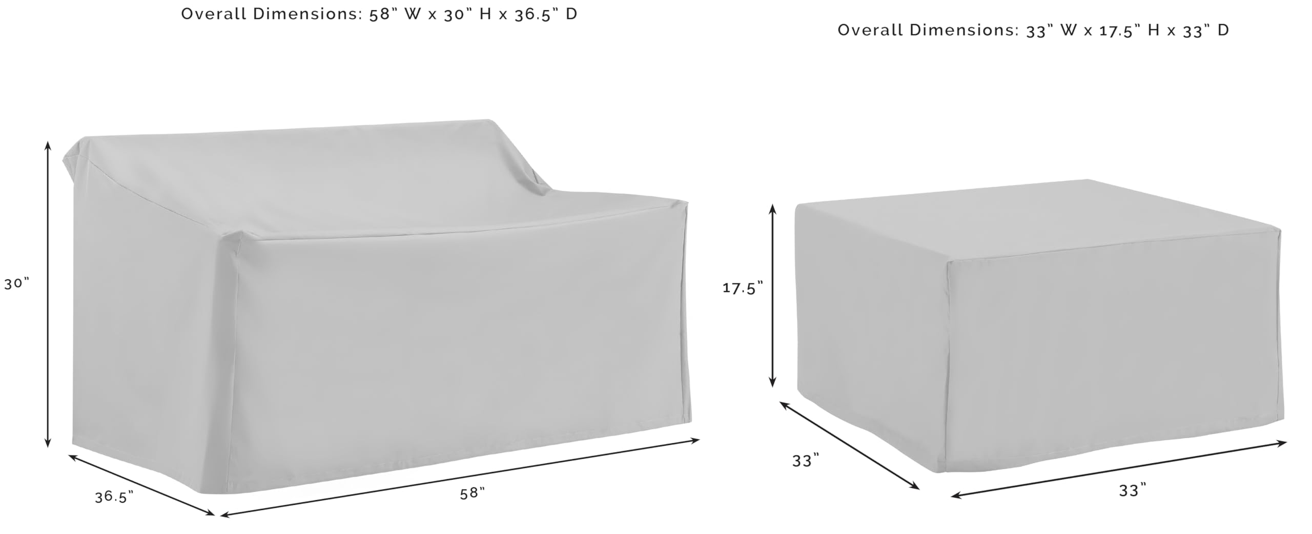 Crosley Furniture Patio Furniture Covers, Waterproof 4-Piece Cover Set for Outdoor Sectional Sofa Sets, Gray - Image 5