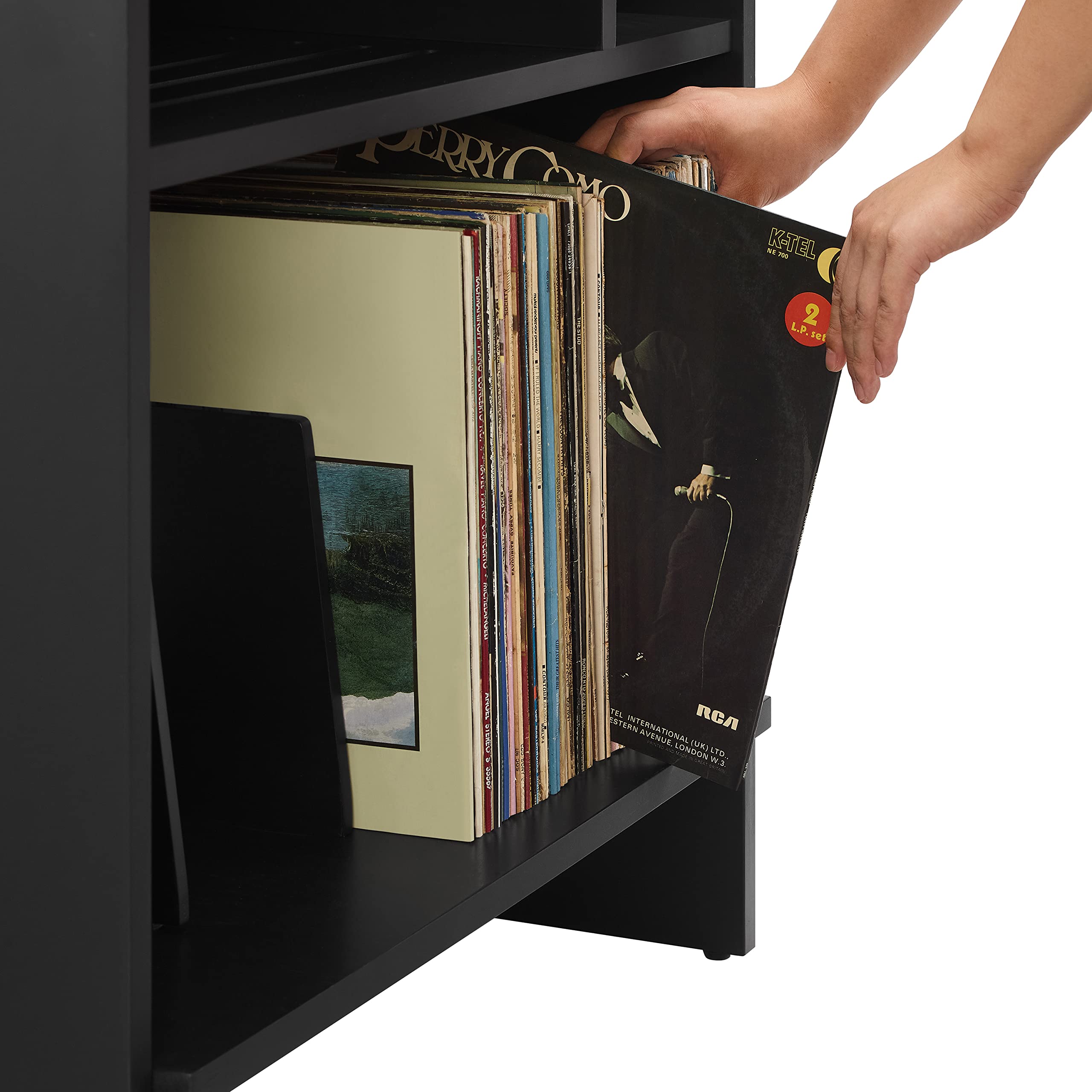 Crosley Furniture Portland Record Player Stand, Media Console with Vinyl Storage, Modern Home Organizer, Black - Image 10