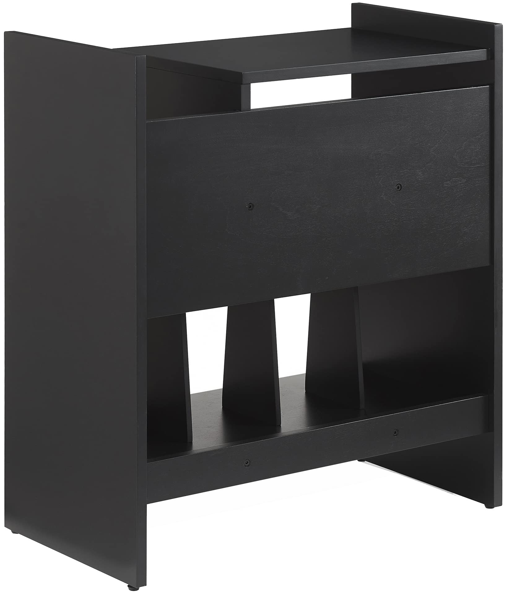 Crosley Furniture Portland Record Player Stand, Media Console with Vinyl Storage, Modern Home Organizer, Black - Image 3