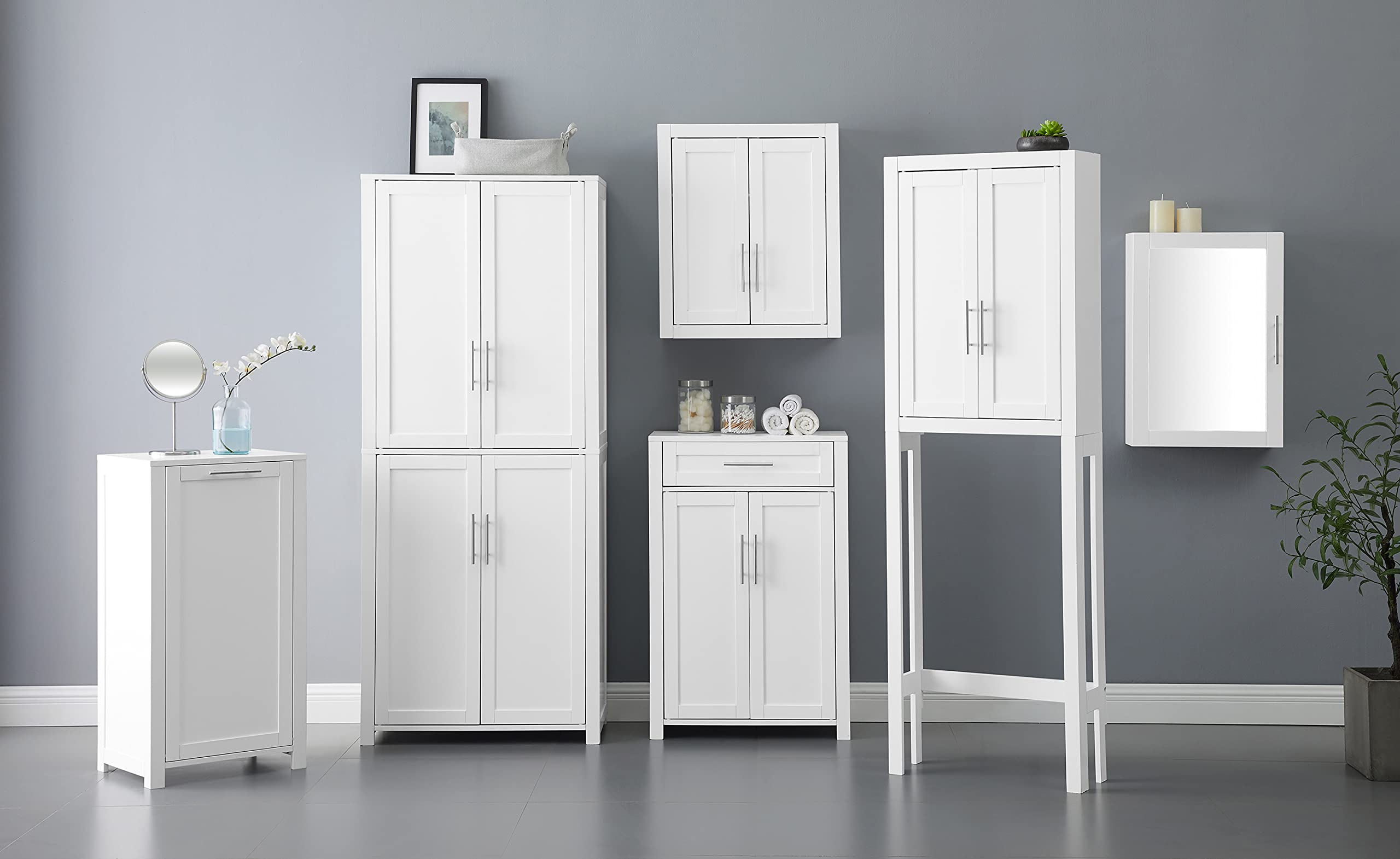 Crosley Furniture Savannah Tall Pantry Storage Cabinet with Shelves, Kitchen, Dining, or Laundry Room, White - Image 13