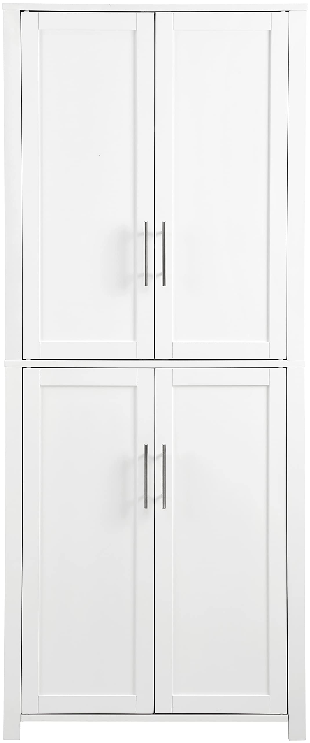 Crosley Furniture Savannah Tall Pantry Storage Cabinet with Shelves, Kitchen, Dining, or Laundry Room, White - Image 4