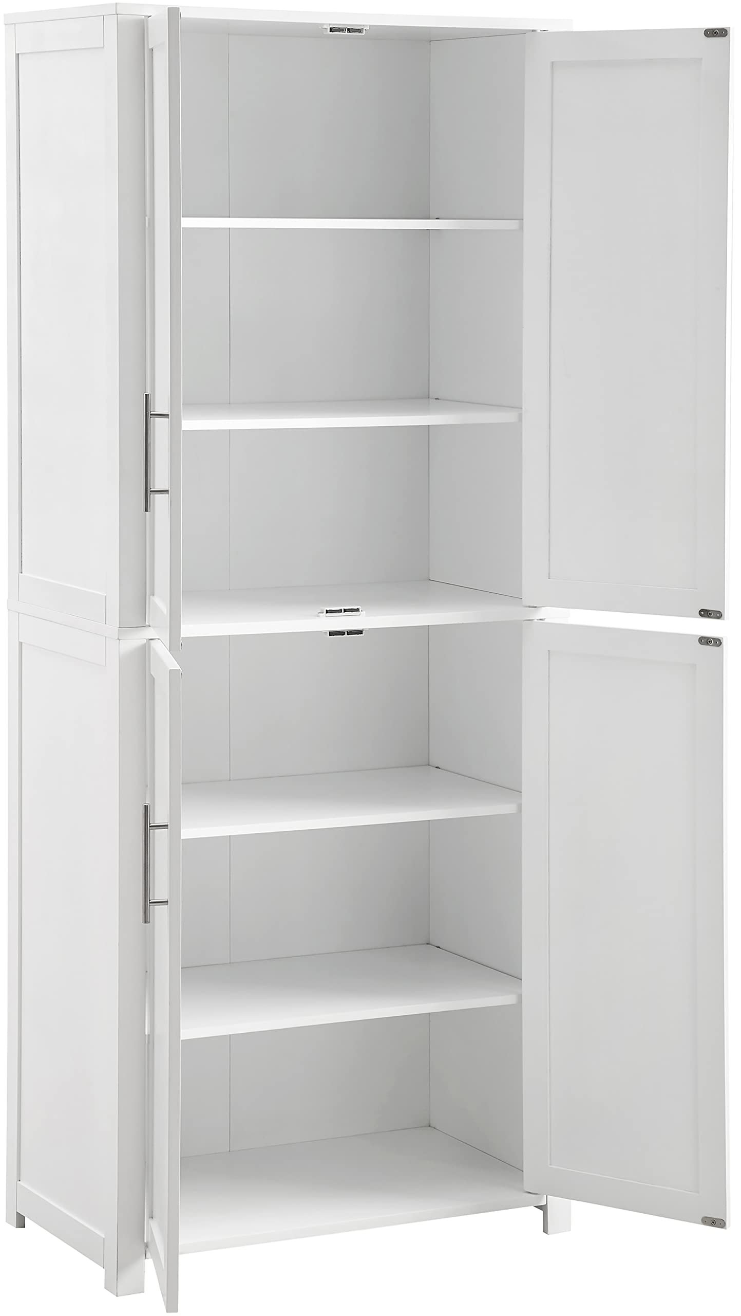 Crosley Furniture Savannah Tall Pantry Storage Cabinet with Shelves, Kitchen, Dining, or Laundry Room, White - Image 5