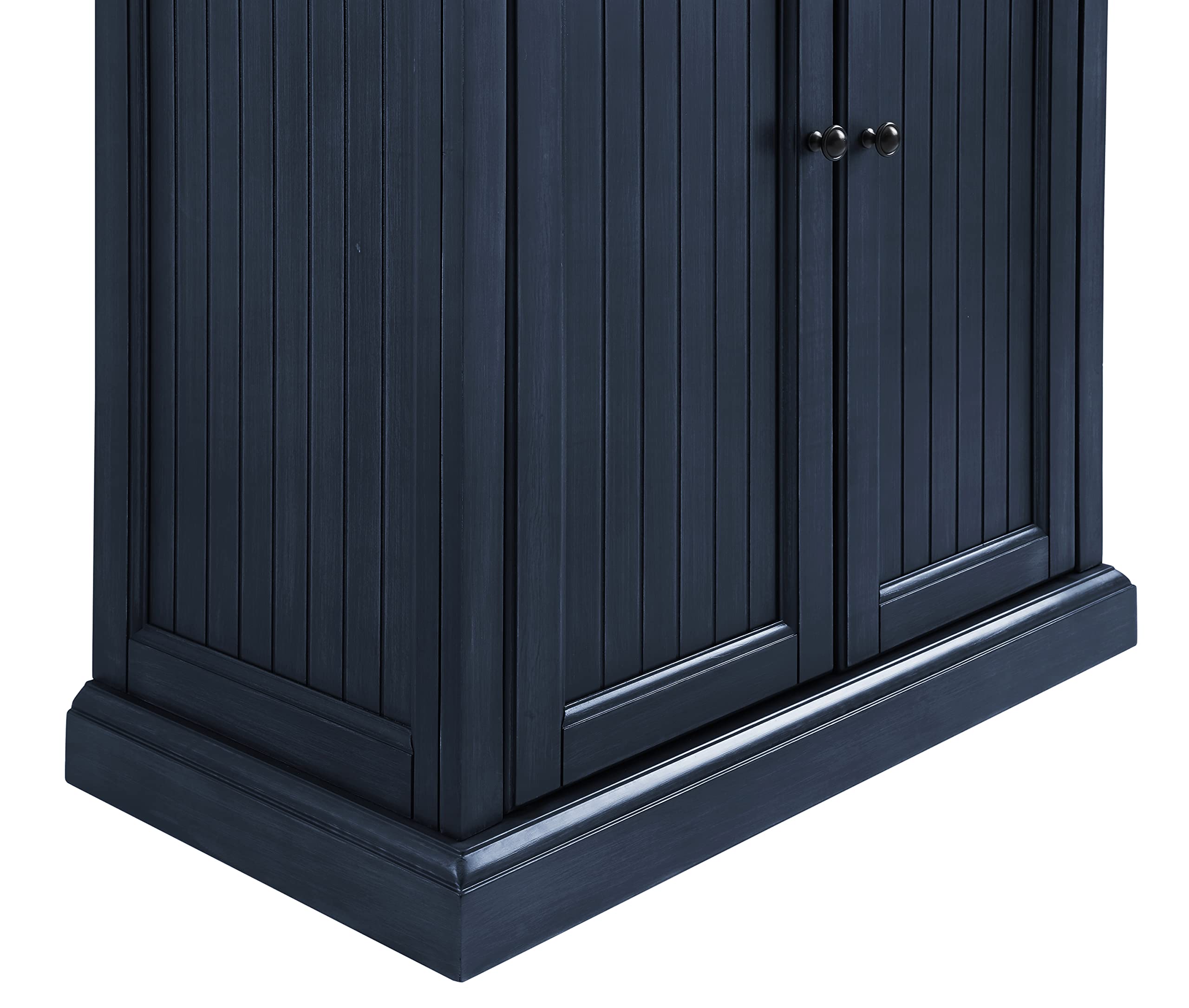 Crosley Furniture Seaside Coastal Pantry Storage Cabinet with Shelves, Kitchen, Dining, or Laundry Room, Distressed Navy - Image 17