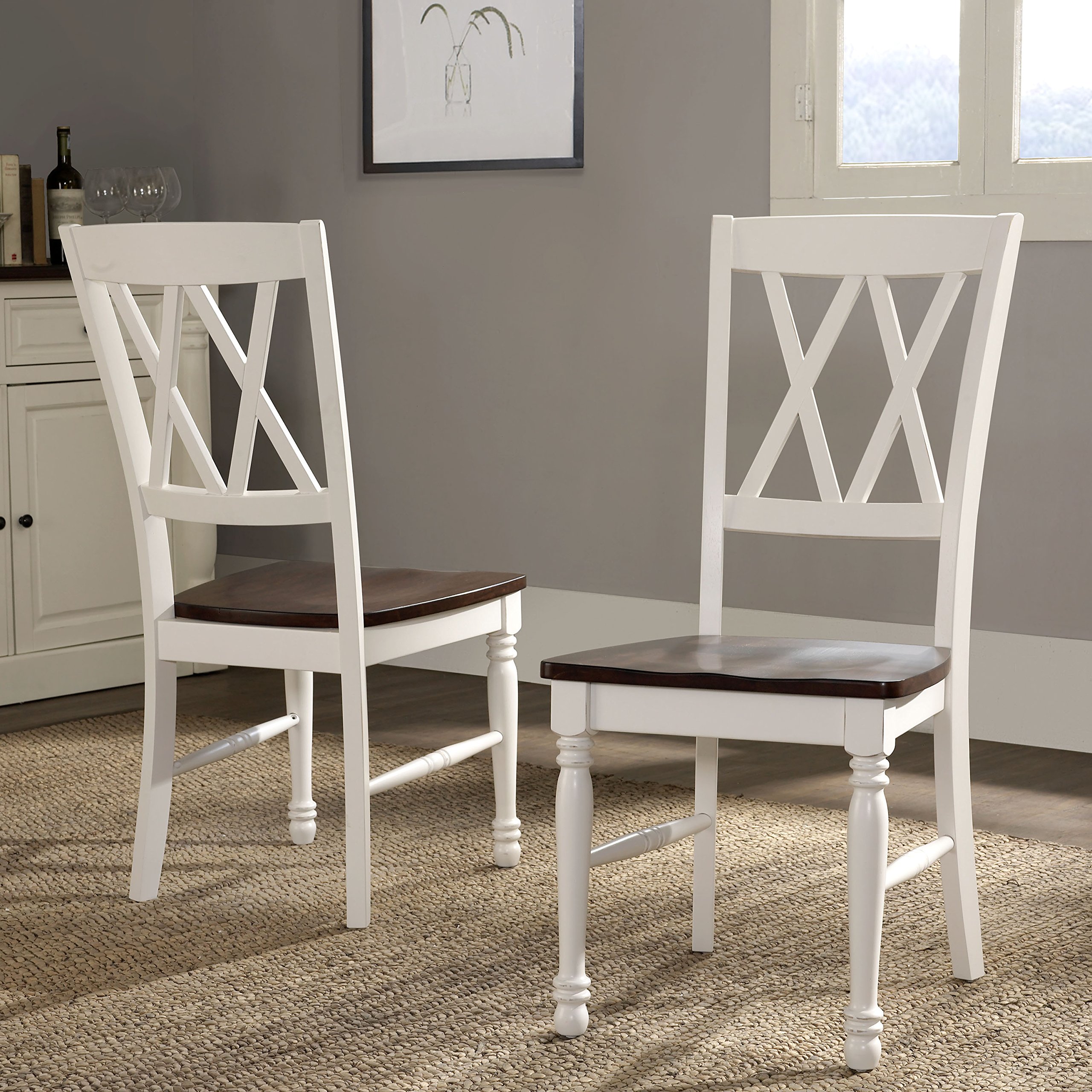 Crosley Furniture Shelby 7-Piece Traditional Dining Table Set for 6, Dinner Tables with Kitchen Chairs, Distressed White - Image 8