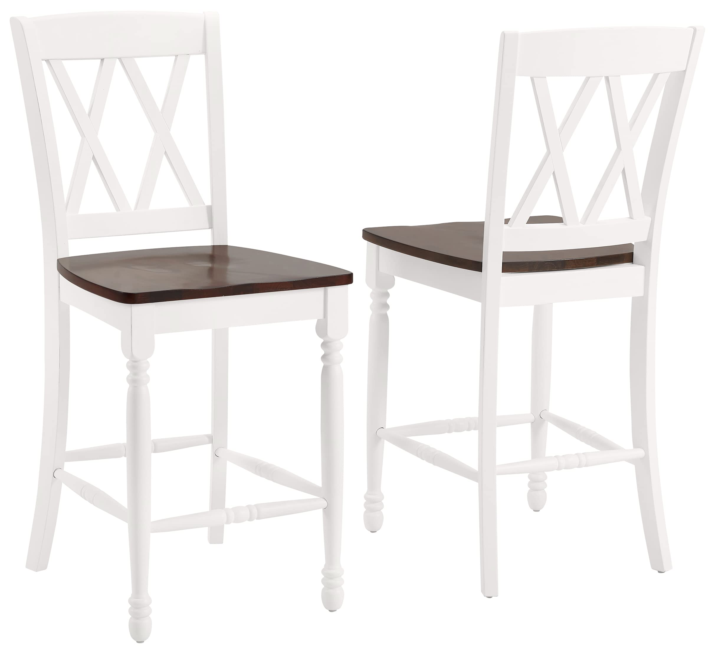 Crosley Furniture Shelby Wood X Back Counter Height Bar Stools Set of 2 - Image 5
