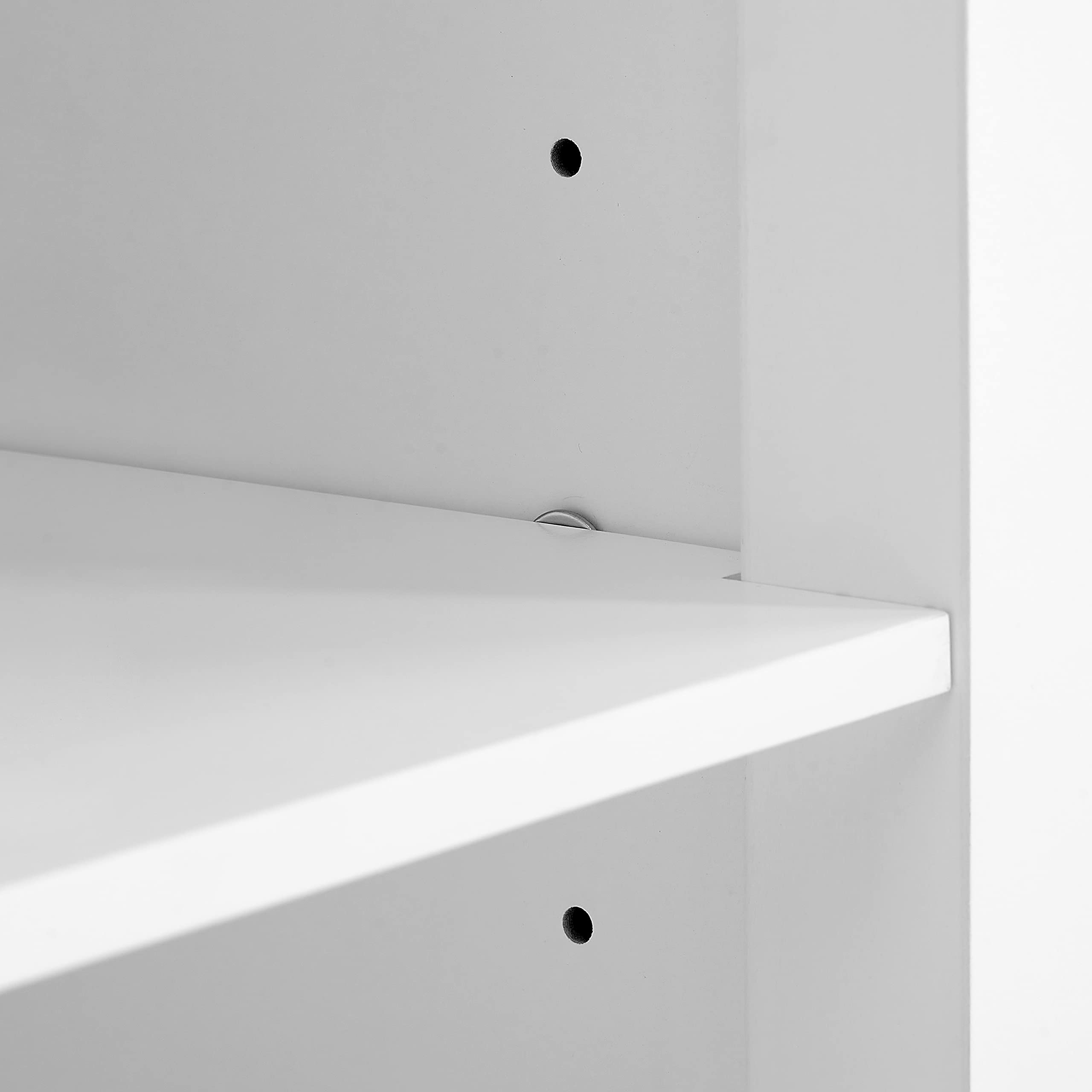 Crosley Furniture Silvia Stainless Steel Top Kitchen Island, Microwave Stand, Coffee Bar, with Shelves, White - Image 13