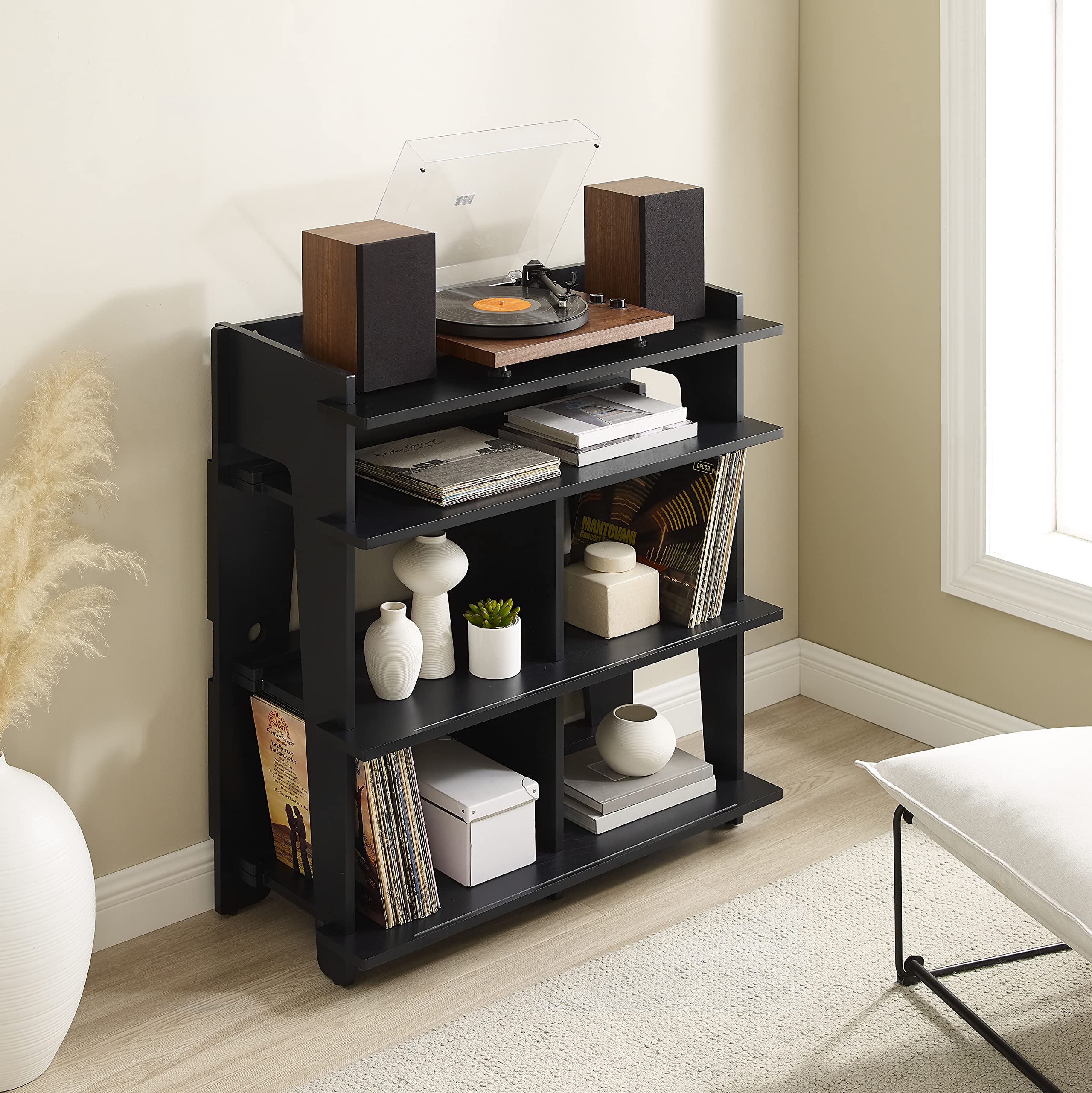 Crosley Furniture Soho Media Console, Record Player Stand with Vinyl Storage, Modern Home Organizer, Black - Image 8