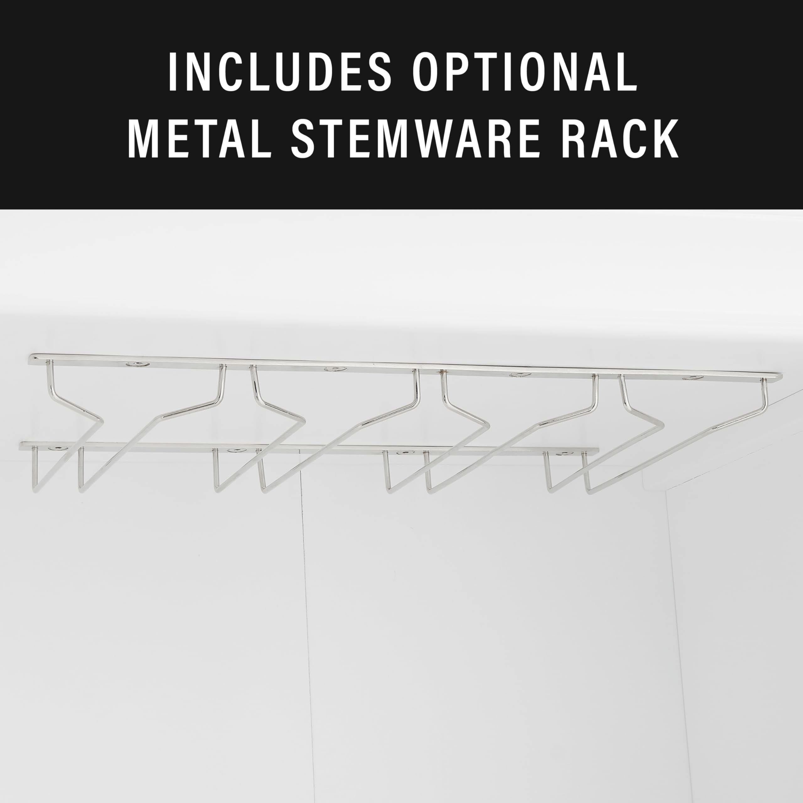 Crosley Furniture Stanton 2-Piece Wine, Liquor, Coffee Bar Cabinet Set with Sideboard and Storage Shelves, White - Image 9