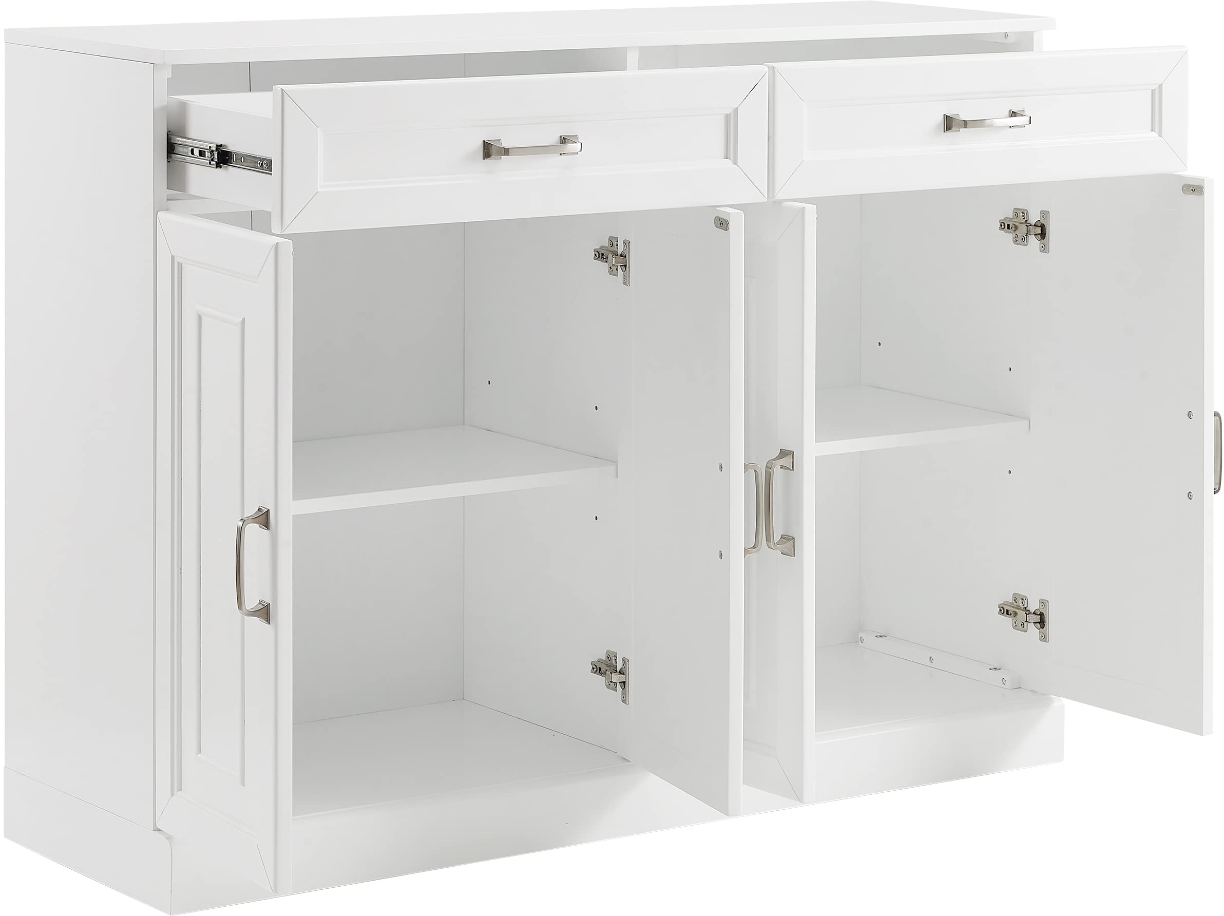 Crosley Furniture Stanton Traditional Sideboard Buffet Cabinet with Storage, White - Image 6