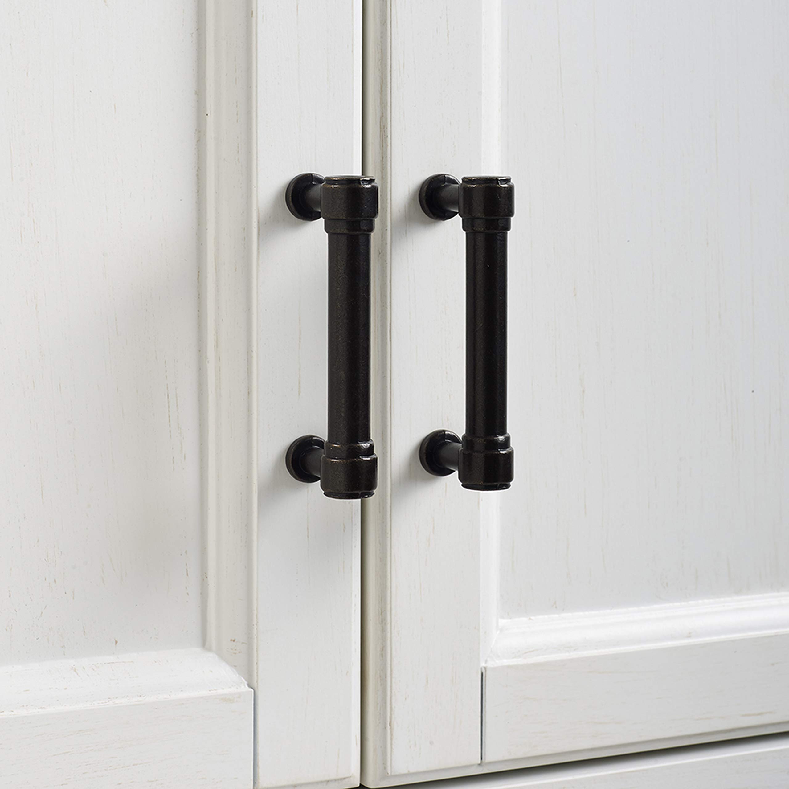 Crosley Furniture Tara Pantry Storage Cabinet with Shelves, Kitchen, Dining, or Laundry Room, Distressed White - Image 18