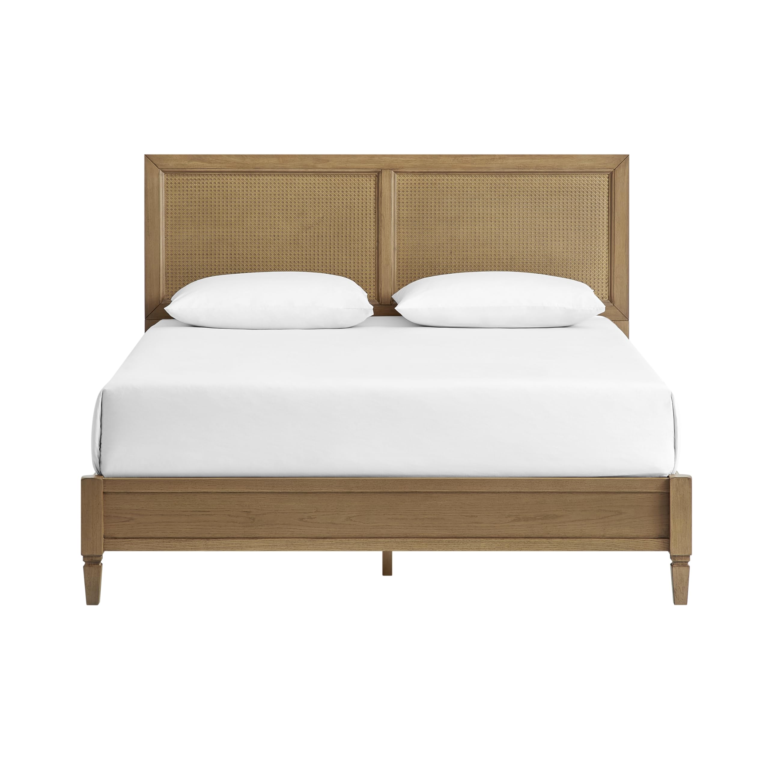 Crosley Furniture Traditional Katia Queen Size Rattan Bed Set, Headboard, Footboard, Rails, Driftwood - Image 4
