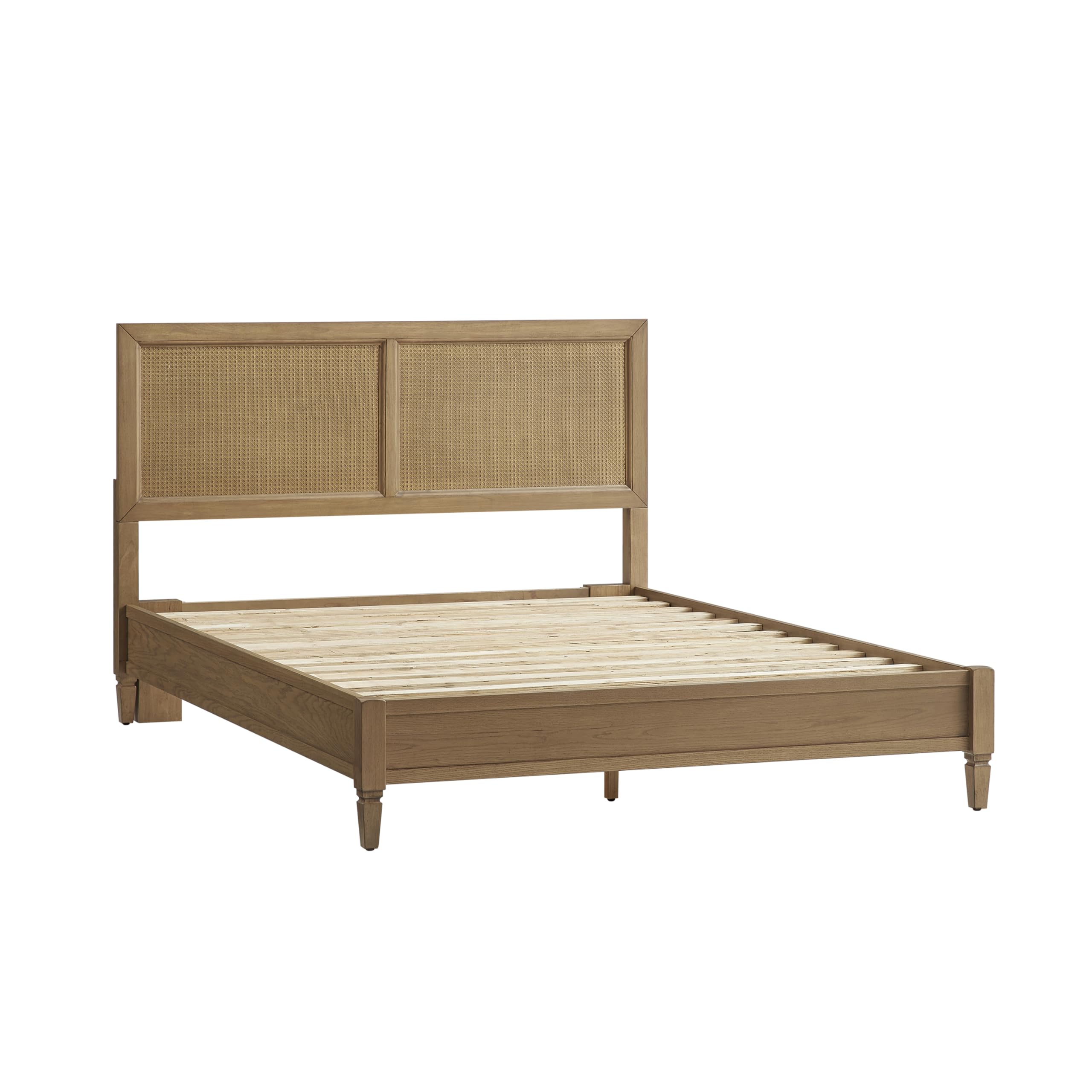 Crosley Furniture Traditional Katia Queen Size Rattan Bed Set, Headboard, Footboard, Rails, Driftwood - Image 9