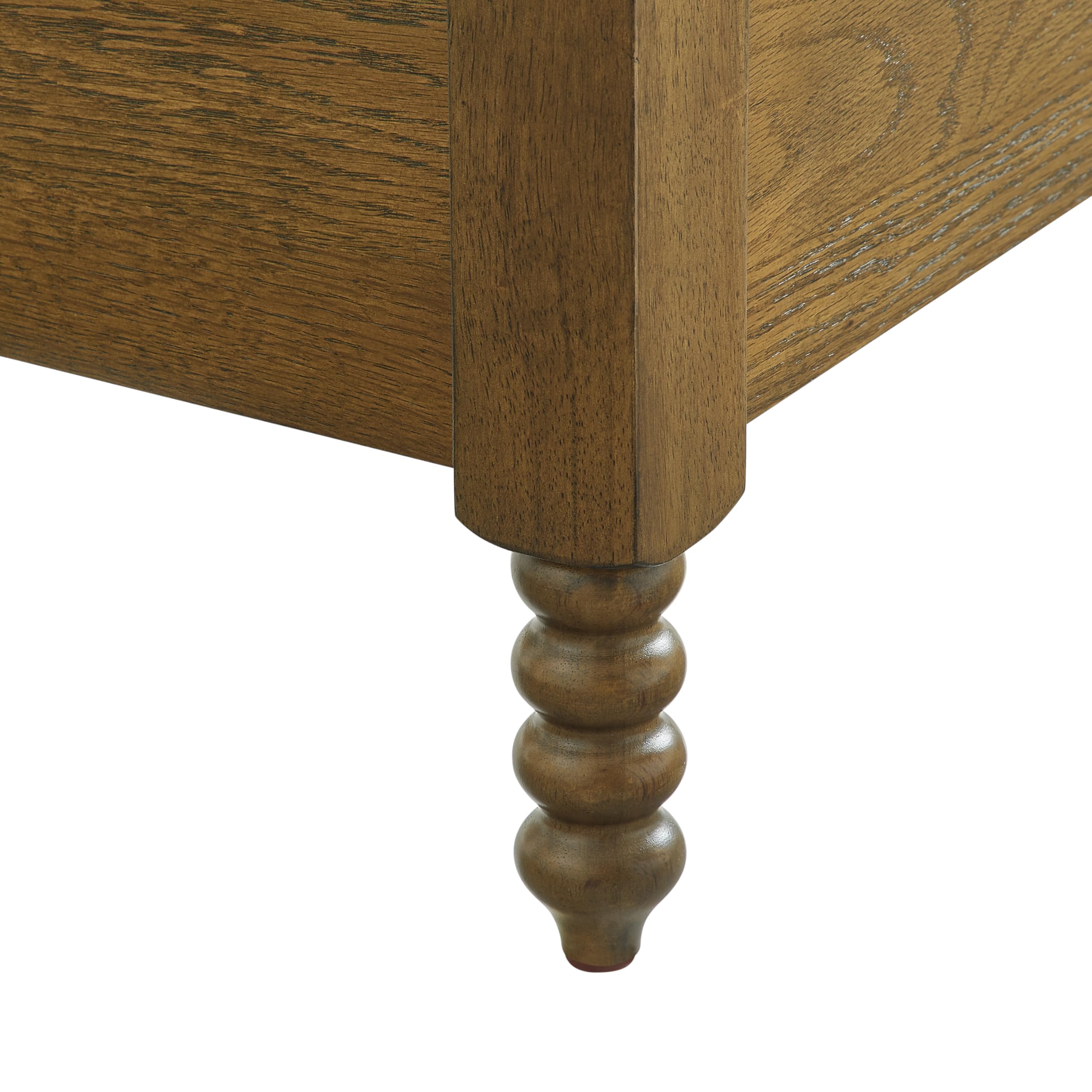 Crosley Furniture Traditional Lucille Queen Size Bed Set Headboard, Footboard, Rails, Bobbin Spindles, Brown - Image 13