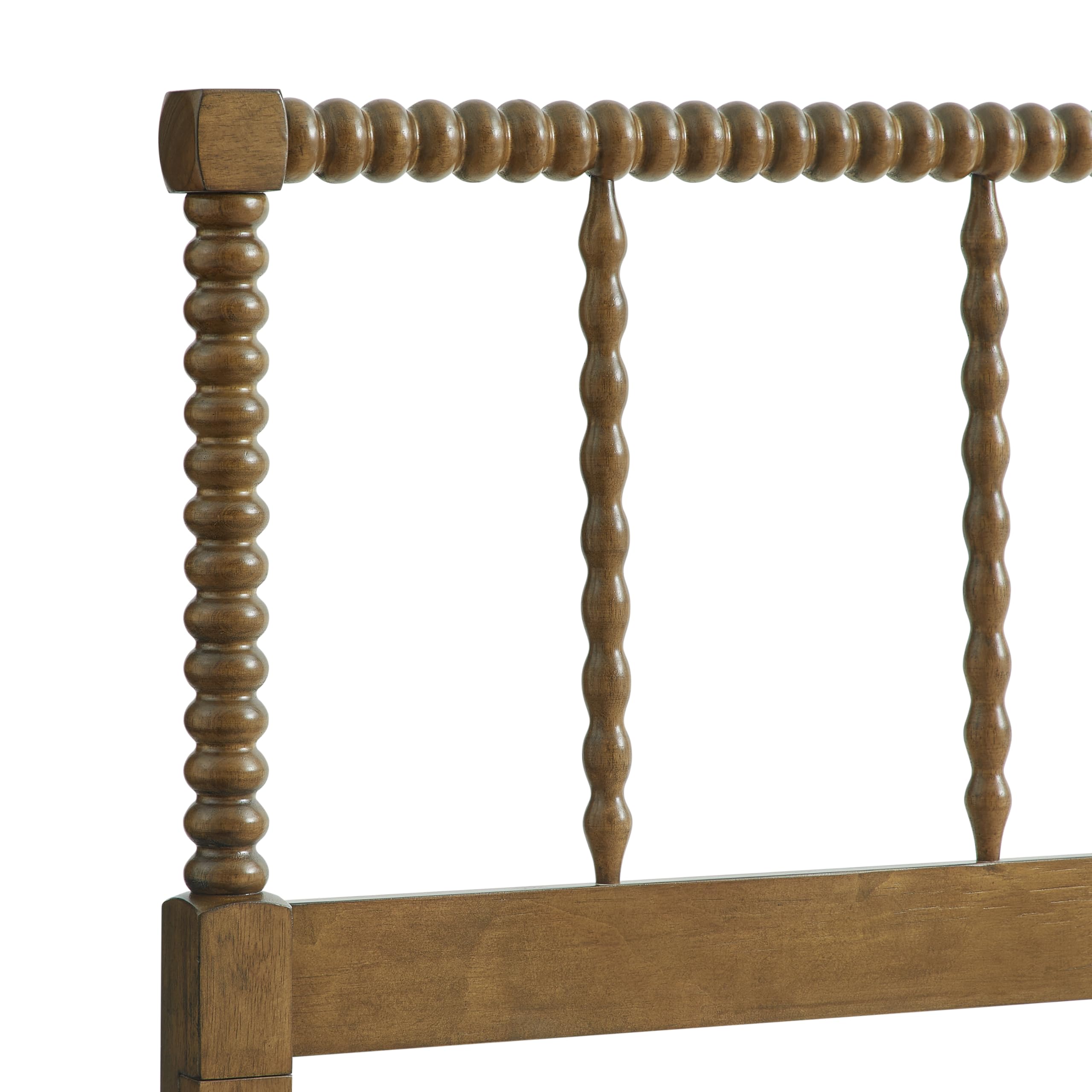 Crosley Furniture Traditional Lucille Queen Size Bed Set Headboard, Footboard, Rails, Bobbin Spindles, Brown - Image 14