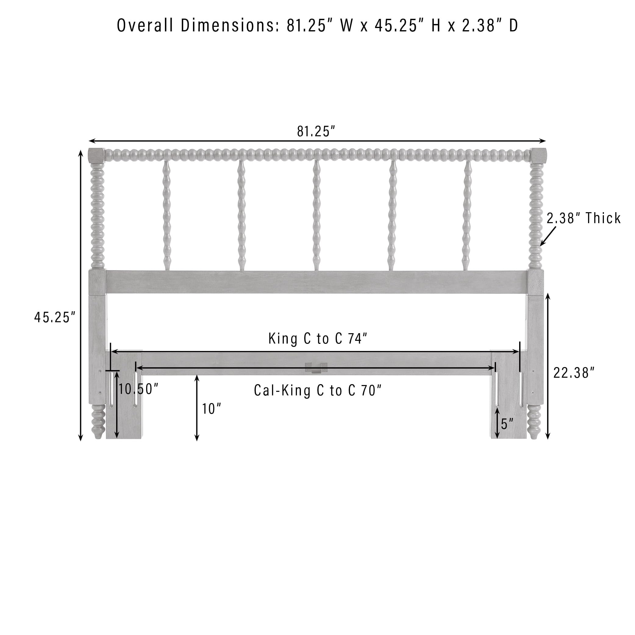 Crosley Furniture Traditional Lucille King Size Bed Set, Headboard, Footboard, Rails, Bobbin Spindles, Brown - Image 7