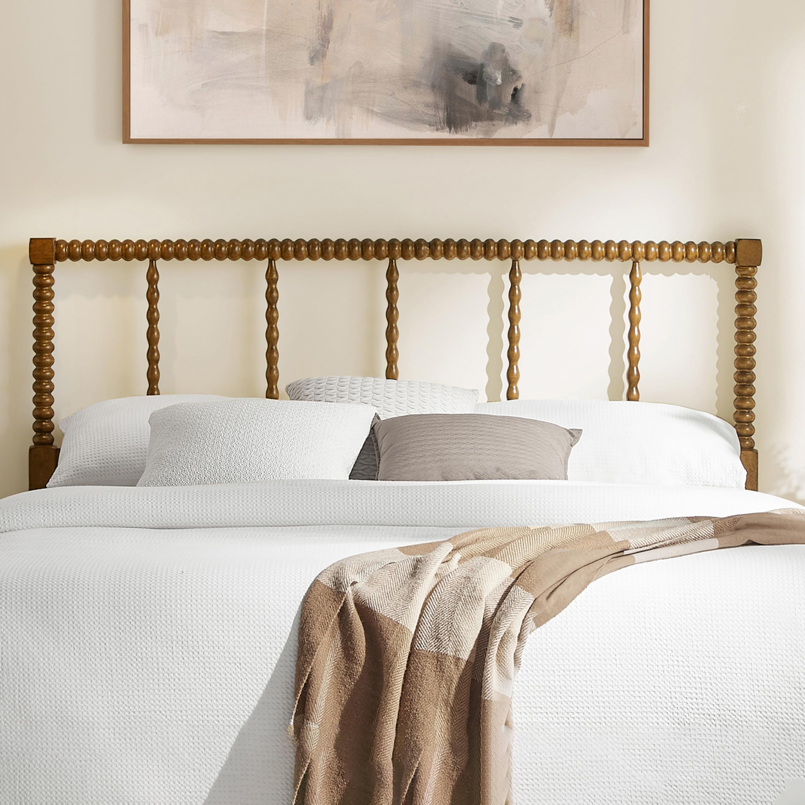 Crosley Furniture Traditional Lucille Queen Size Headboard, Bobbin Spindles, Brown - Image 5