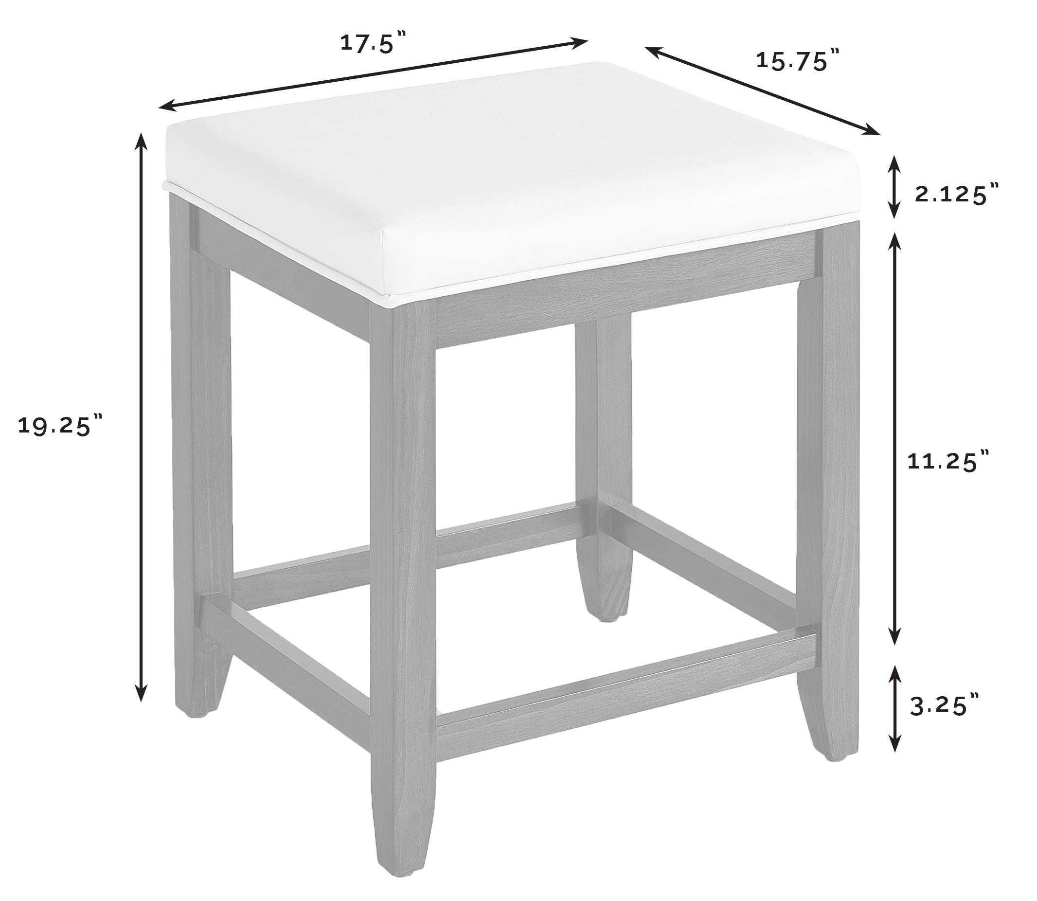 Crosley Furniture Vista Makeup Vanity Chair with Upholstered Seat, White - Image 7